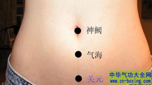 按摩气海穴