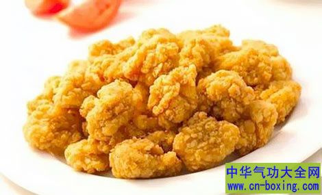 炸鸡、鸡米花：油炸食品，高能量高脂肪